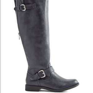Dark Navy Wide-Calf Boot